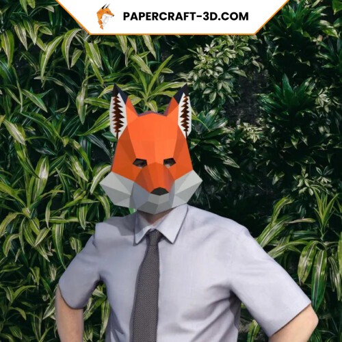 Masque de renard en papercraft 3D