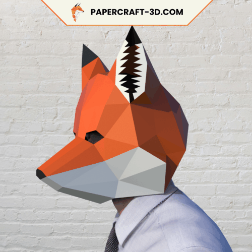 Masque de renard en papercraft 3D