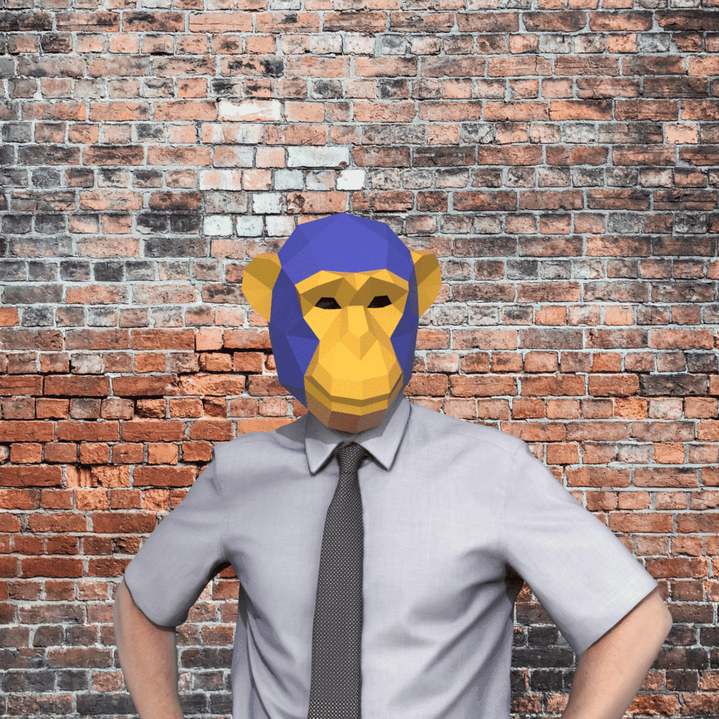 Masque de singe en papercraft 3D