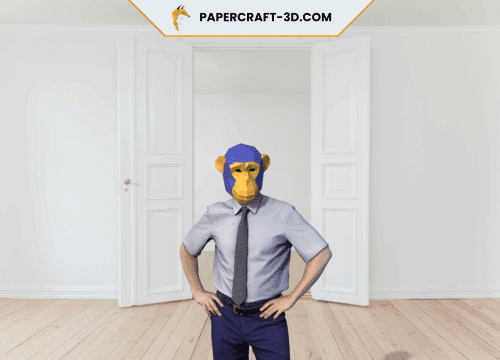 Masque de singe en papercraft 3D