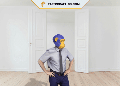 Masque de singe en papercraft 3D