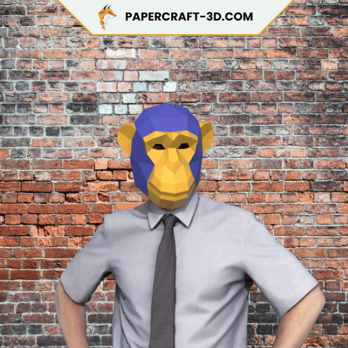 Masque de singe en papercraft 3D