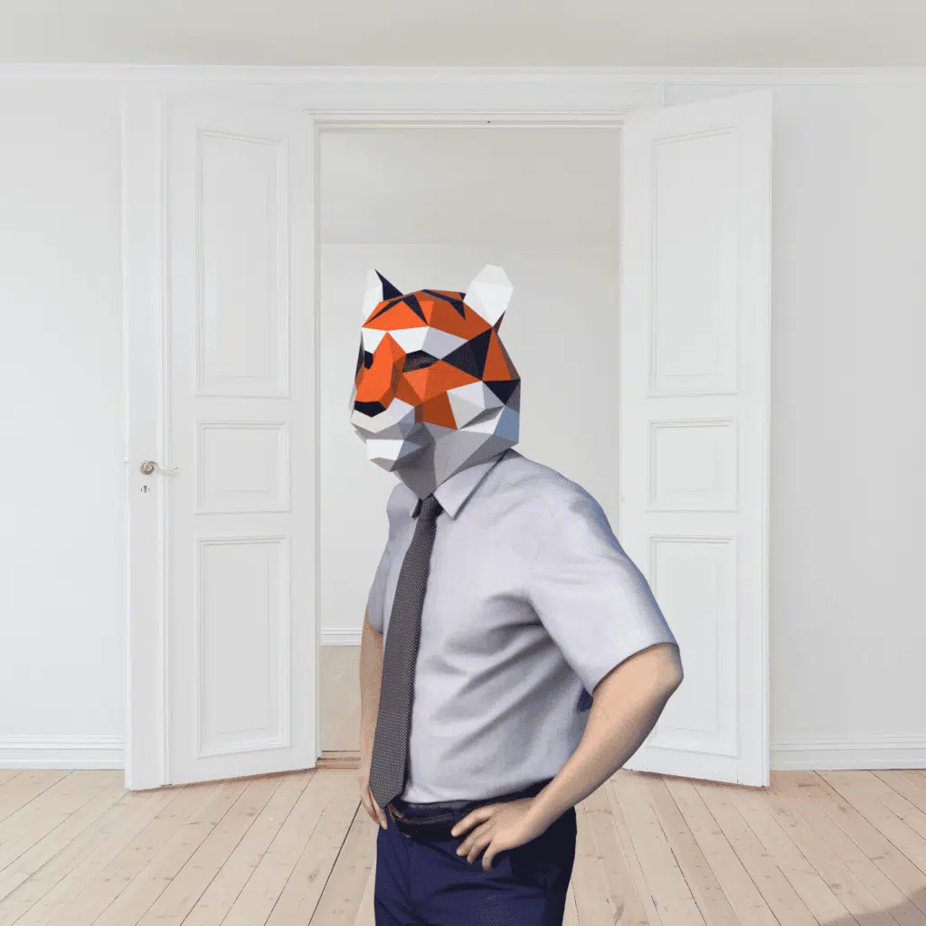Papercraft Tiger-Maske in 3D Origami