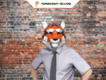 Masque de tigre en papercraft 3D