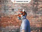Masque de tigre en papercraft 3D