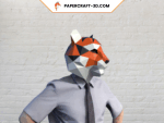 Masque de tigre en papercraft 3D