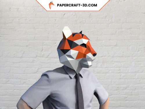 Masque de tigre en papercraft 3D