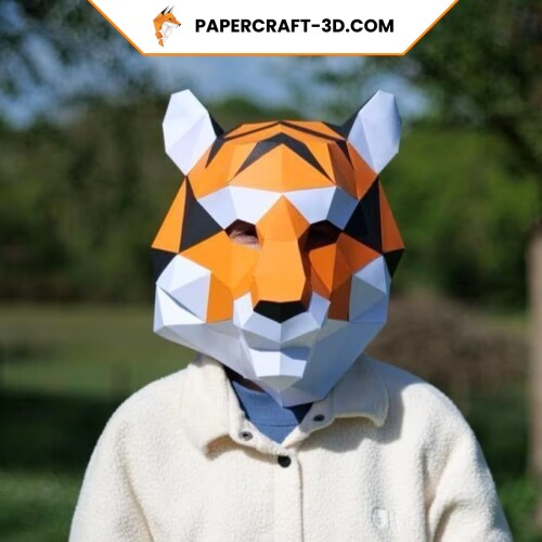 Masque de tigre en papercraft 3D