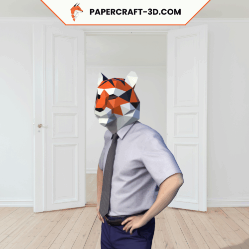 Masque de tigre en papercraft 3D