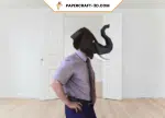 Masque d'éléphant en papercraft 3D