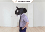 Masque d'éléphant en papercraft 3D