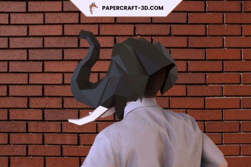 Masque d'éléphant en papercraft 3D