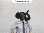 Masque d'éléphant en papercraft 3D