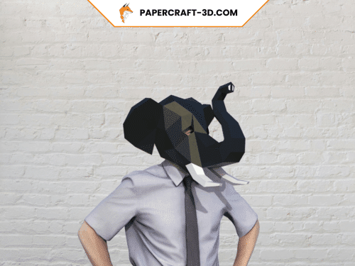 Masque d'éléphant en papercraft 3D