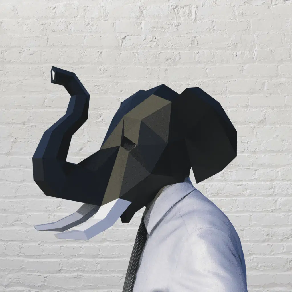 Papercraft Elefantenmaske in 3D-Origami