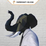 Masque d'éléphant en papercraft 3D