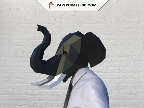 Masque d'éléphant en papercraft 3D