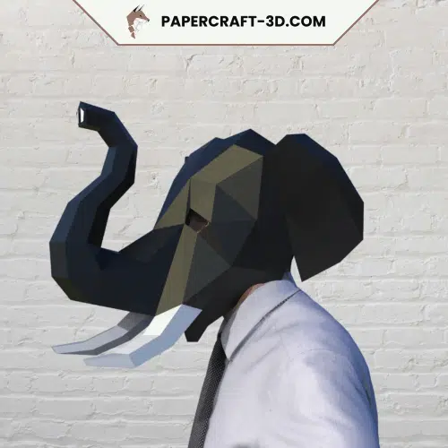 Masque d'éléphant en papercraft 3D