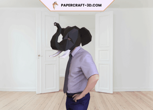 Masque d'éléphant en papercraft 3D