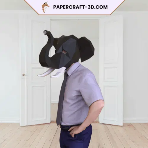 Masque d'éléphant en papercraft 3D