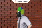Masque de perroquet en papercraft 3D