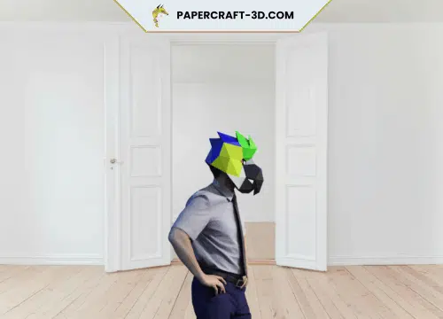 Masque de perroquet en papercraft 3D