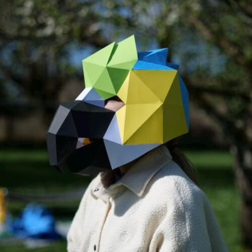 Masque de perroquet en papercraft 3D