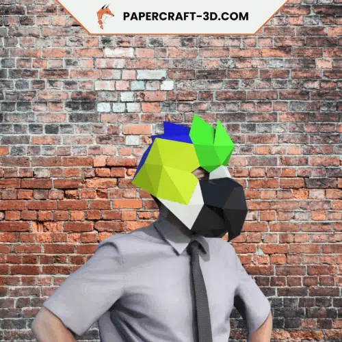 Masque de perroquet en papercraft 3D