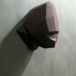Petit trophée tête de gorille en papercraft 3D pour enfants