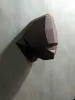 Petit trophée tête de gorille en papercraft 3D pour enfants