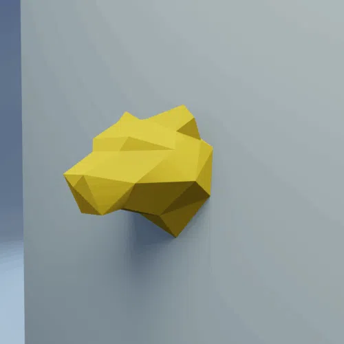 Petit trophée tête de puma en papercraft 3D pour enfants
