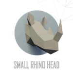 Papercraft Kopf eines Rhinozerosses für Kinder in 3D-Origami