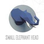 Petit trophée tête d’éléphant en papercraft 3D – modèle PDF à imprimer