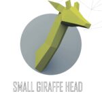 Petit trophée tête de girafe en papercraft 3D pour enfants