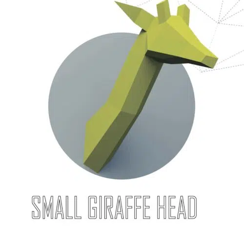 Petit trophée tête de girafe en papercraft 3D pour enfants