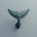Petit trophée queue de dauphin en papercraft 3D – modèle pour enfant