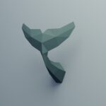 Petit trophée queue de dauphin en papercraft 3D – modèle pour enfant