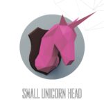 Papercraft Einhornkopf in 3D Origami