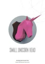 Petit trophée tête de licorne en papercraft 3D – modèle enfant