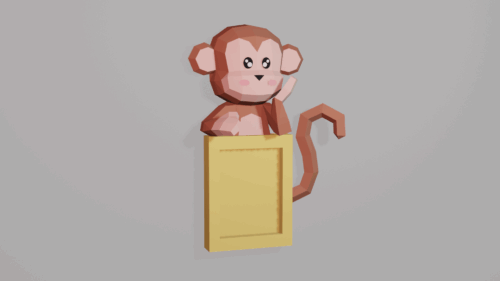 Cadre photo singe en papercraft 3D