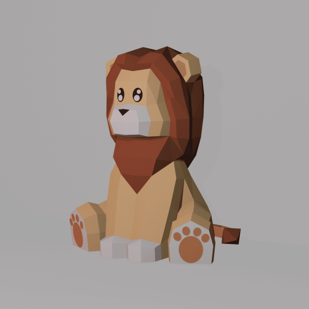 Lion en papercraft 3D