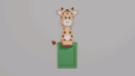 Cadre photo giraffe en papercraft 3D