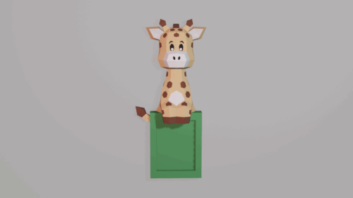 Cadre photo giraffe en papercraft 3D