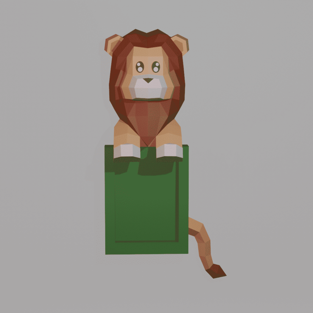 Cadre photo lion en papercraft 3D