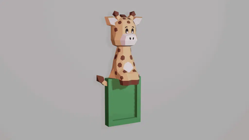 Papercraft marco de fotos jirafa en origami 3D Papercraft marco de fotos jirafa en origami 3D