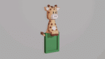 Cadre photo giraffe en papercraft 3D