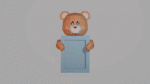 Cadre photo d'un ourson en papercraft 3D