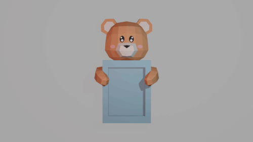 Cadre photo d'un ourson en papercraft 3D