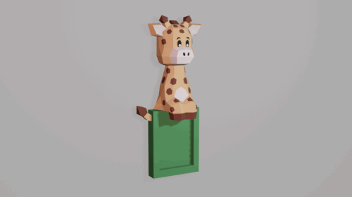 Cadre photo giraffe en papercraft 3D