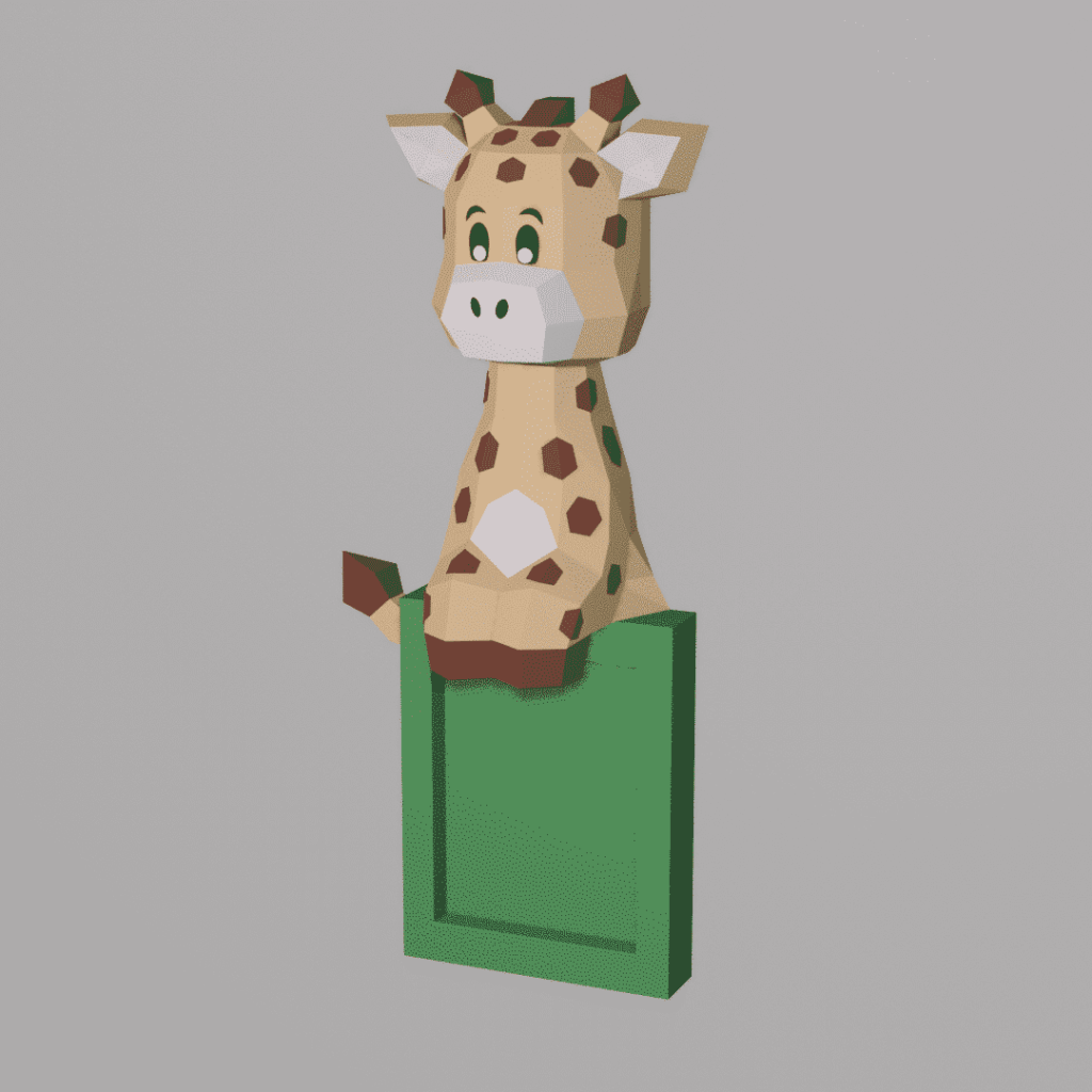 Cadre photo giraffe en papercraft 3D